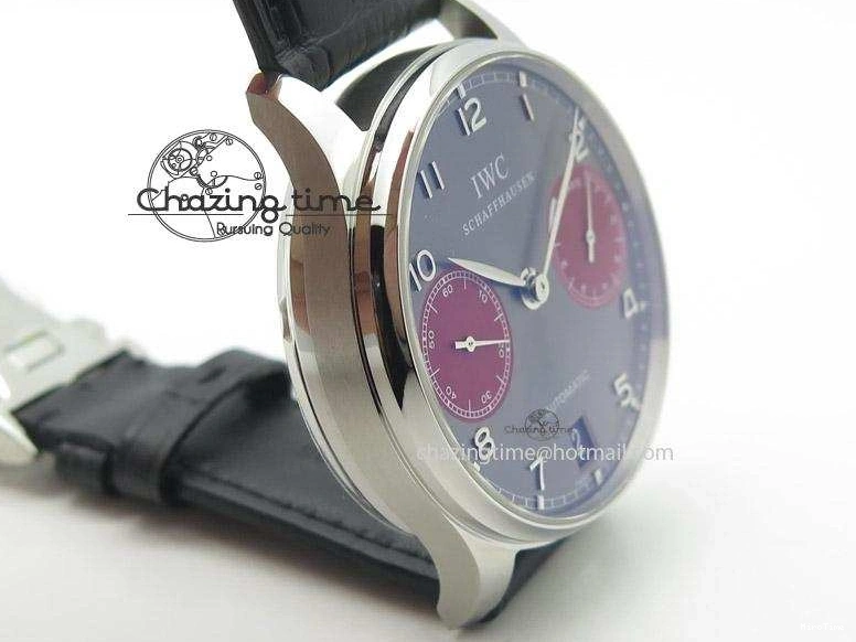 MIROTIME 0406 Portuguese Real PR IW500126 ZF 1:1 Best Edition Grey Red Dial On Black Leather Strap A52010 V Resilient 7333